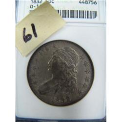 1832 bust t type half dollar AU 50 (3)
