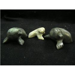 Group of 3 soapstone seals by Panipchuk