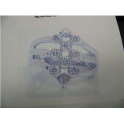 Diamond Lady's Ring 14 K white gold- diamonds are full and princess cut, approx. 1.00 carats- estima