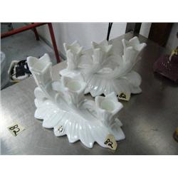 Pair of West Maryland milk glass candlesticks (74)