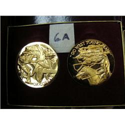 CHOICE on 9 sets of 2 commemorative silver medallions with 24 K gold overlay: OK Coral (3)