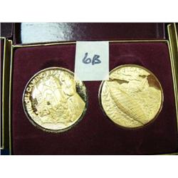 CHOICE on 9 sets of 2 commemorative silver medallions with 24 K gold overlay: Log Float (3)