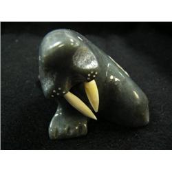 CHOICE on 4 soapstone walruses with ivory tusks by Panipchuk