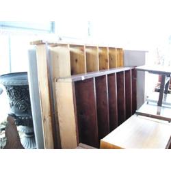 Lot of 4: 3 homemade wooden book shelves; 1 office divider (107)