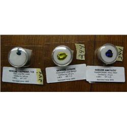 Lot of 3 gem stones: Genuine Sappire/CZ- dark navy fire, ovals, 2 ct., appraised value $850; Genuine