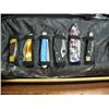 Image 2 : Lot of assorted jewelry and pocket knives- earrings, necklaces, approx. 30 jewelry cases with jewels