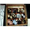 Image 5 : Lot of assorted jewelry and pocket knives- earrings, necklaces, approx. 30 jewelry cases with jewels