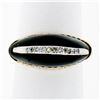Image 1 : Vintage 14K Yellow Gold .13 ctw Pave Diamond & Domed Custom Cut Black Onyx Ring