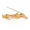 Image 5 : Vintage 14k Yellow Gold Large Natural Angel Skin Coral Branch & Leaf Brooch