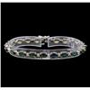 Image 1 : 14KT White Gold 11.20 ctw Green Sapphire and Diamond Bracelet