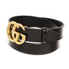 Image 5 : Gucci Black Leather GHW GG Thin Belt 80