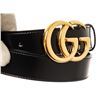 Image 6 : Gucci Black Leather GHW GG Thin Belt 80