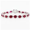 Image 1 : 16.77 ctw BURMESE Ruby and 2.90 ctw Diamond 14K White Gold Bracelet (GIA CERTIFI