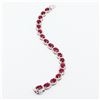 Image 2 : 16.77 ctw BURMESE Ruby and 2.90 ctw Diamond 14K White Gold Bracelet (GIA CERTIFI