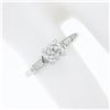 Image 3 : Vintage 14k Gold Illusion Prong Diamond & Baguette Sides 3 Stone Engagement Ring
