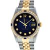 Image 1 : Rolex Mens Two Tone Blue Vignette Diamond & Sapphire Datejust Wristwatch 36MM