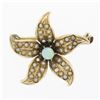 Image 1 : Antique Victorian 14k Gold Opal Seed Pearl Covered Lily Flower Cute Pin Brooch