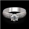 Image 1 : 1.06 ctw CENTER Diamond 18K White Gold Ring (1.62 ctw Diamonds)