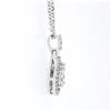 Image 4 : 14K White Gold Diamond Tear Drop Pear Solitaire Cluster Petite Pendant Necklace