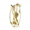 Image 4 : Vintage 14K Gold 0.18 ctw Diamond Angel Gemini Zodiac Sign Large 3D Charm Pendan
