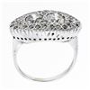 Image 8 : Antique Art Deco 14K White Gold 1.45 ctw 2 Old European Diamond Pave Cluster Rin