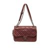 Chanel Burgundy Lambskin Chain Flap Shoulder Bag