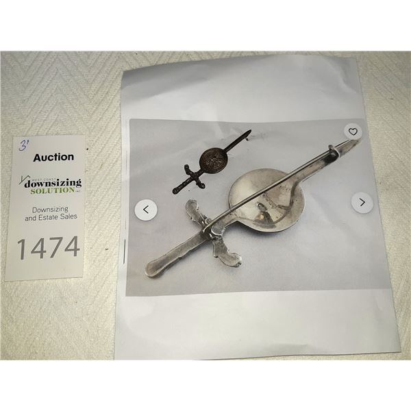 Vintage Sterling Silver Brooch A