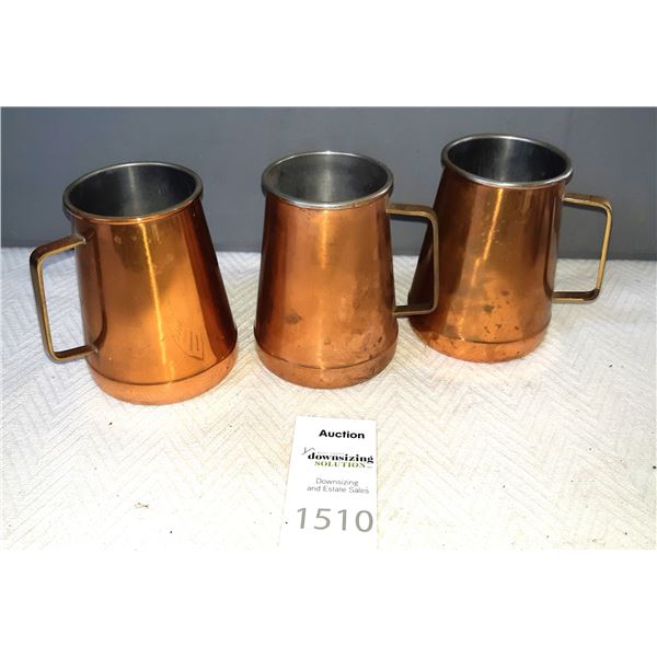 Antique Copper Mugs A
