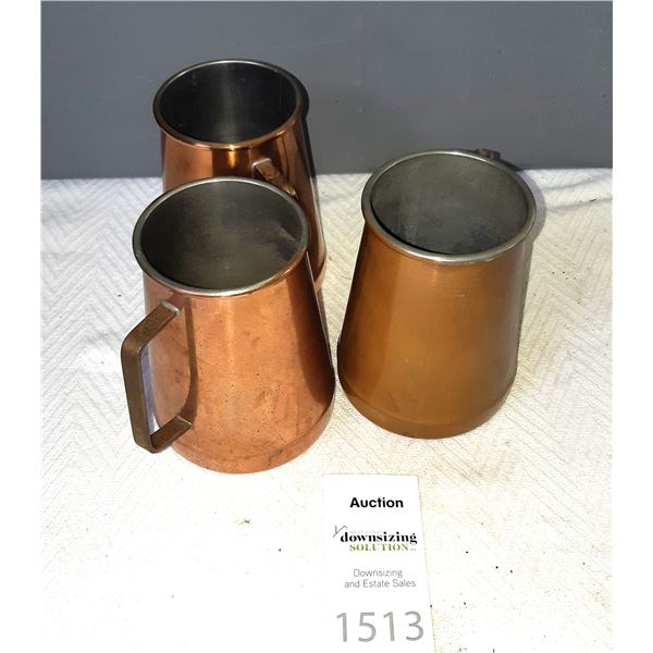 Antique Copper Mugs A