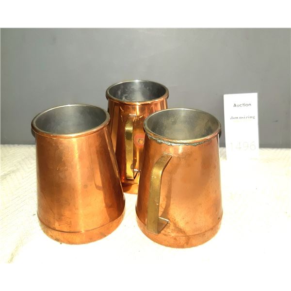 Set 3 Copper Mugs A