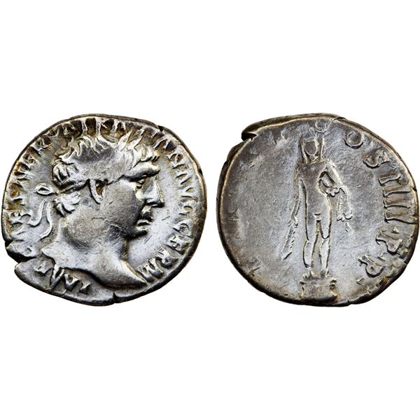 ROMAN EMPIRE: Trajan, 98-117 AD, AR denarius, Fine