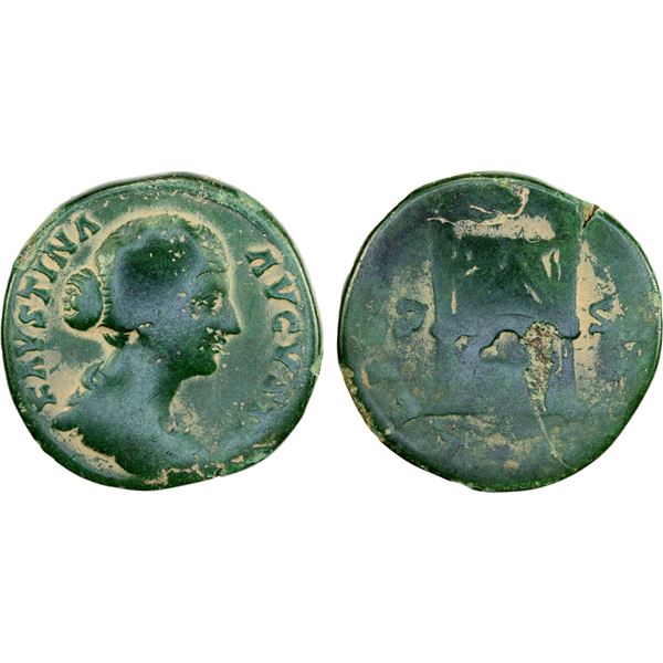 ROMAN EMPIRE: Faustina Junior, 146-176, AE sestertius (19.28g), VG