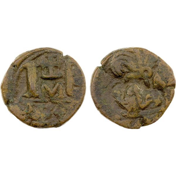 BYZANTINE EMPIRE: Constans II, 641-668, AE 12 nummi (7.53g), Alexandria, ND, VF