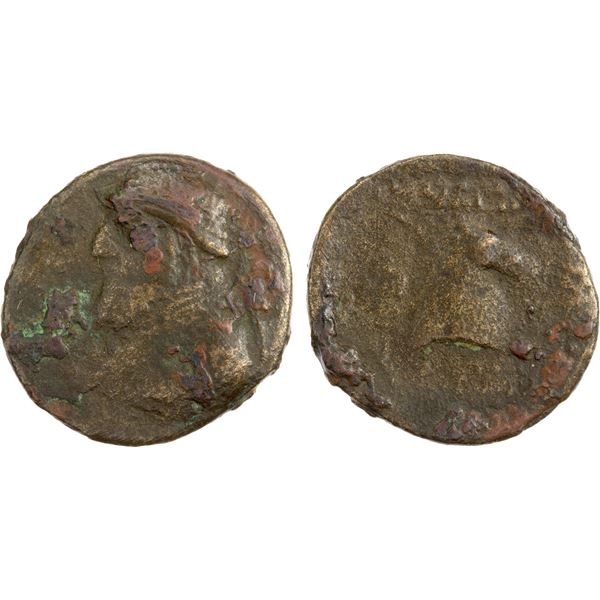 PARTHIAN KINGDOM: Mithradates II, c. 123-88 BC, AE dichalkon (3.01g), Rhagae mint, VG