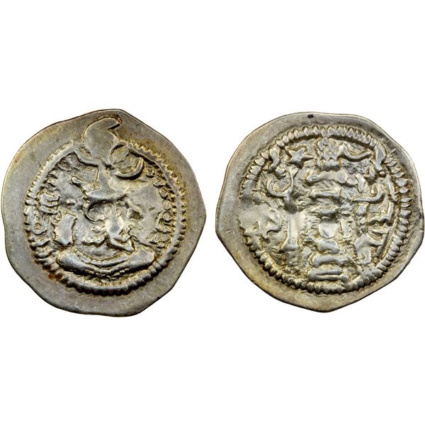 SASANIAN KINGDOM: Peroz, 457-484, AR drachm, KA (unlocated mint), VF-EF