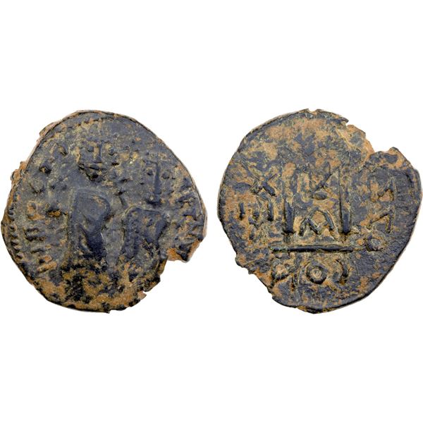 PERSIAN OCCUPATION OF SYRIA: 610-630, AE follis (8.42g), CON (retrograde), pseudo year 15, VF