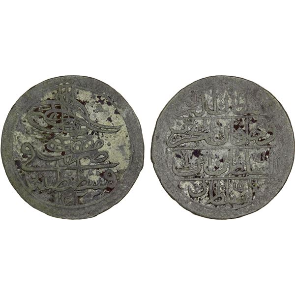 TURKEY: Mustafa IV, 1807-1808, AR 10 para (2.85g), Kostantiniye, AH1222 year 1, VF