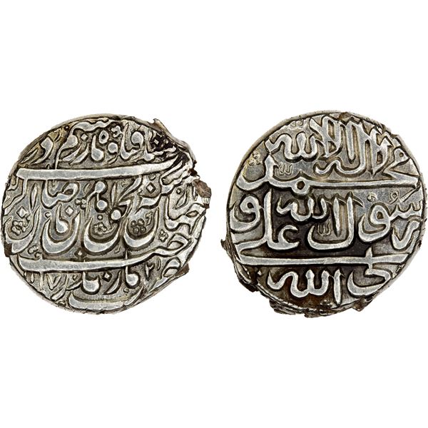 ZAND: Karim Khan, 1753-1779, AR rupi (11.56g), Mazandaran, AH1172, VF-EF