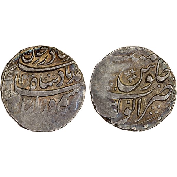 DURRANI: Ahmad Shah, 1747-1772, AR rupee (11.17g), Anwala, AH1173 year (14), VF