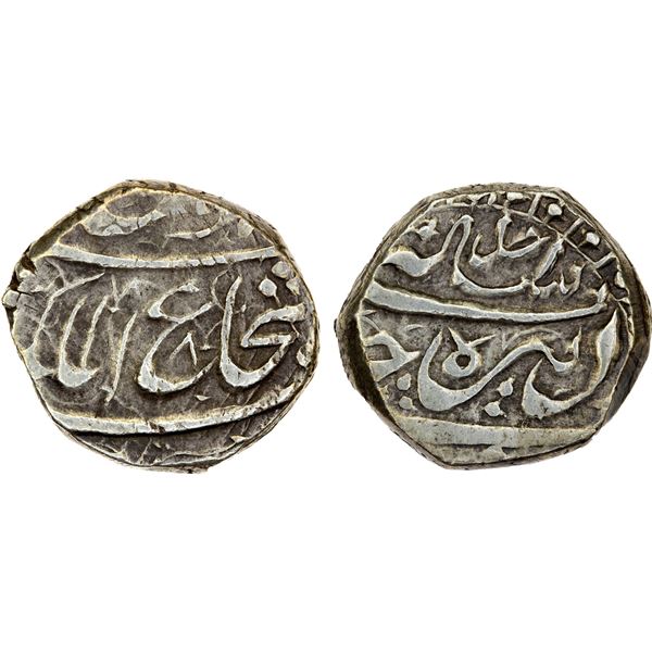 DURRANI: Shah Shuja', 1803-1809/2nd reign, AR rupee (10.99g), Derajat, AH(121)8 year one (ahad), lov