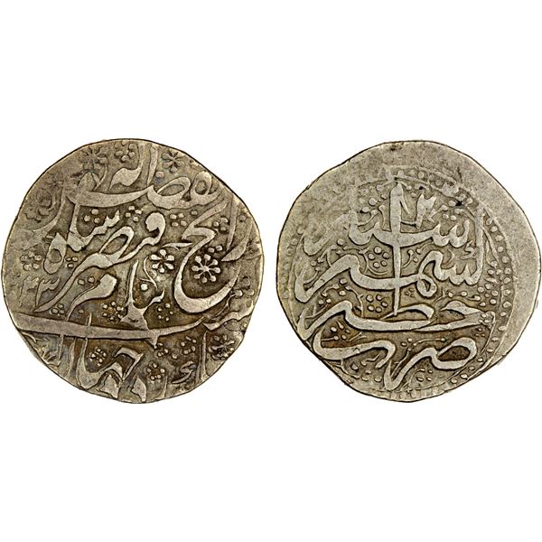 DURRANI: Qaisar Shah, 2nd reign, 1807-1808, AR rupee (11.03g), Kashmir, AH1223 year 2, pleasing VF
