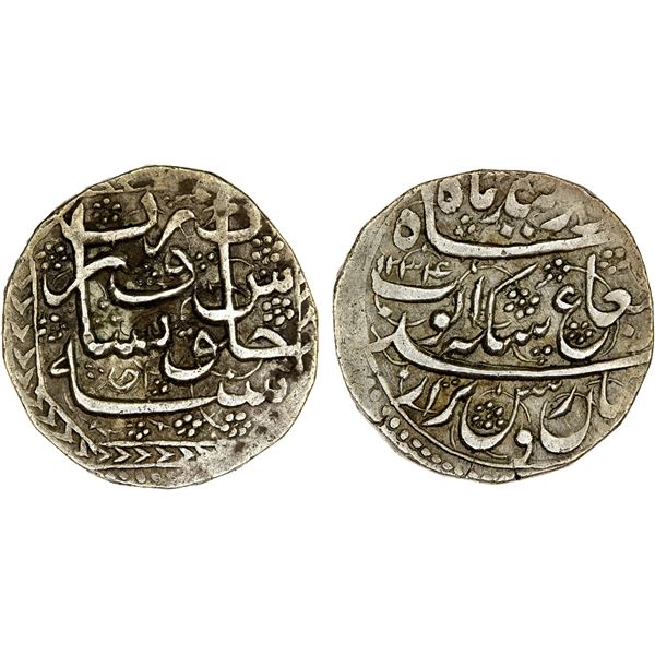DURRANI: Ayyub Shah, 1817-1829, AR rupee (10.59g), Peshawar, AH1234 year one (ahad), choice VF-EF