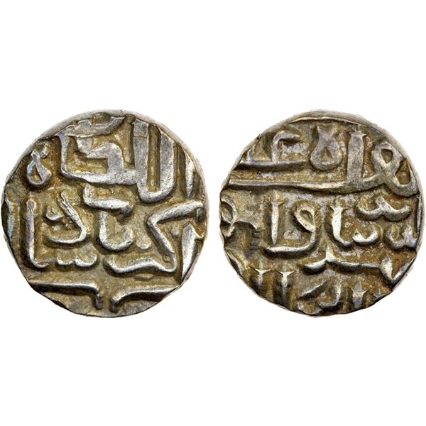 GUJARAT: Akbar I, 1556-1605, AR 1/2 tanka (5.70g), NM, AH911 (sic), EF