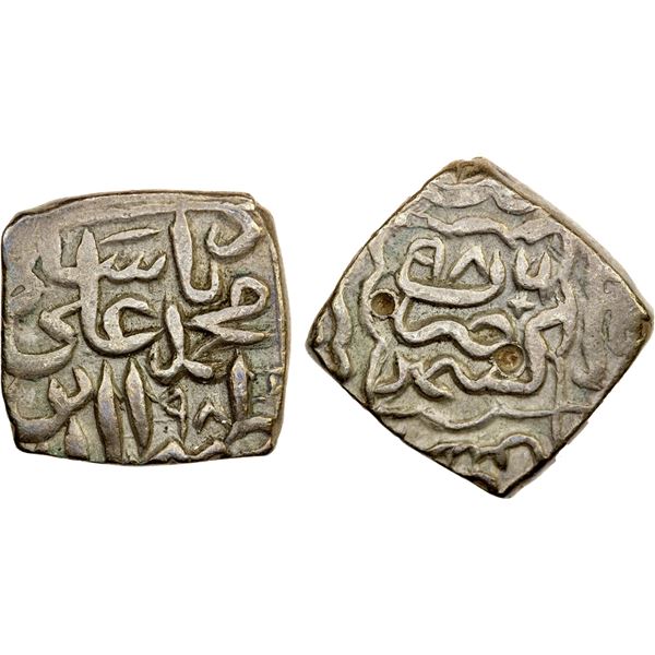 KASHMIR: Muhammad Ali, 1570-1579, AR square sasnu (6.18g), Kashmir, AH986, VF