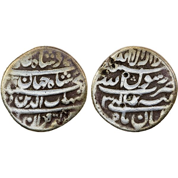 MUGHAL: Shah Jahan I, 1628-1658, AR 1/2 rupee (5.37g), Patna, AH1039 year 3, VG-F