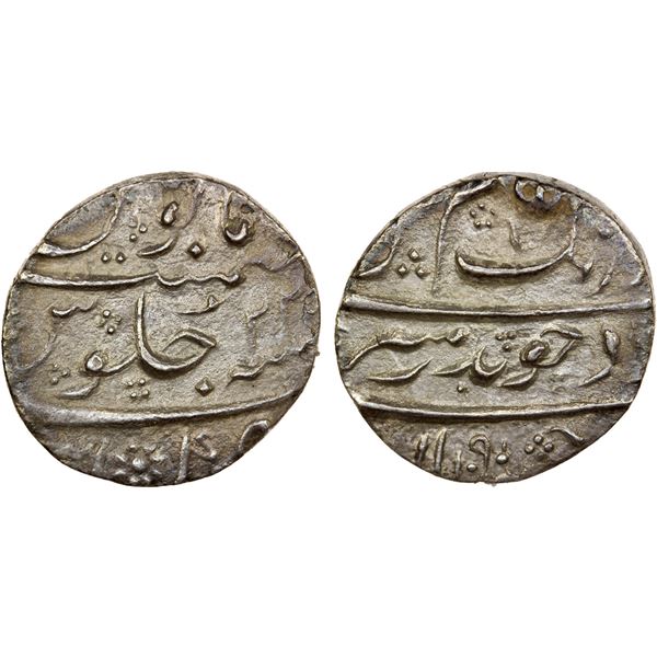 MUGHAL: Aurangzeb, 1658-1707, AR 1/2 rupee (5.54g), Kanbayat, AH1090 year 22, EF