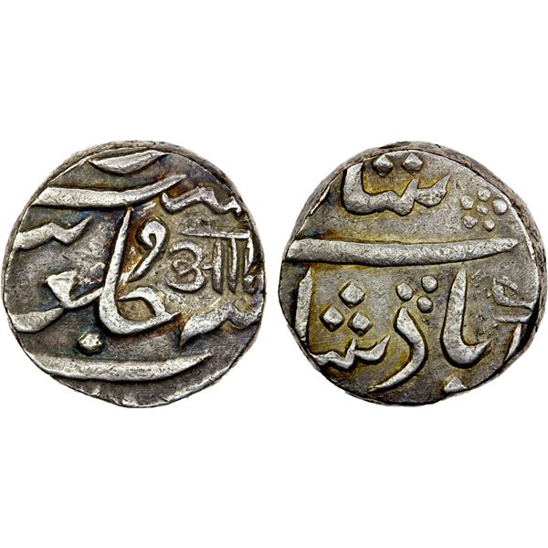 BARODA: Anand Rao, 1800-1819, AR rupee (11.37g), Petlad, ND, choice VF-EF