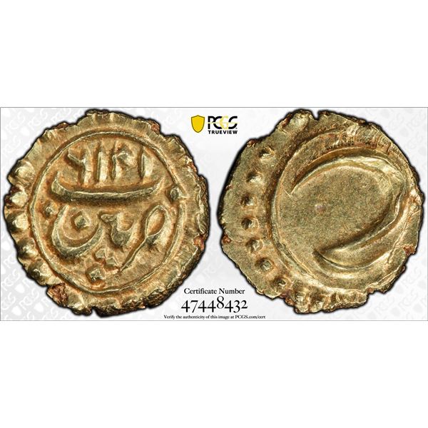 MYSORE: Tipu Sultan, 1782-1799, AV fanam (0.37g), Patan, AM1216 (1787), PCGS MS63