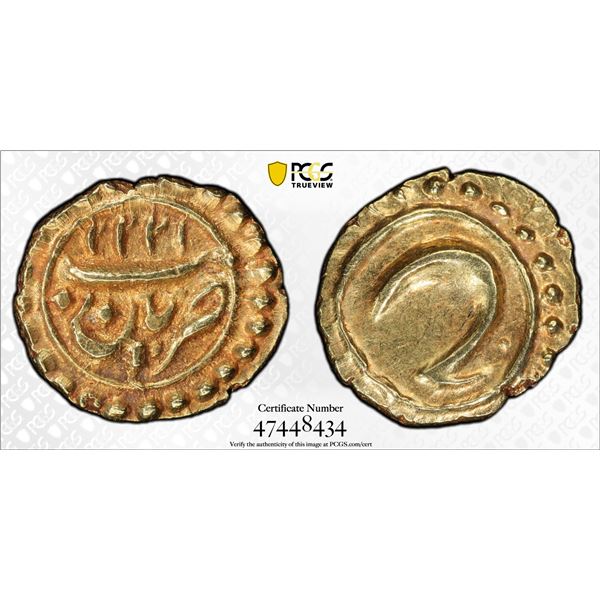 MYSORE: Tipu Sultan, 1782-1799, AV fanam (0.37g), Patan, AM1222 (1793), PCGS MS63
