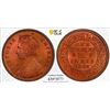 Image 1 : BRITISH INDIA: Victoria, Empress, 1876-1901, AE 1/4 anna, 1893(c), PCGS MS64 RD